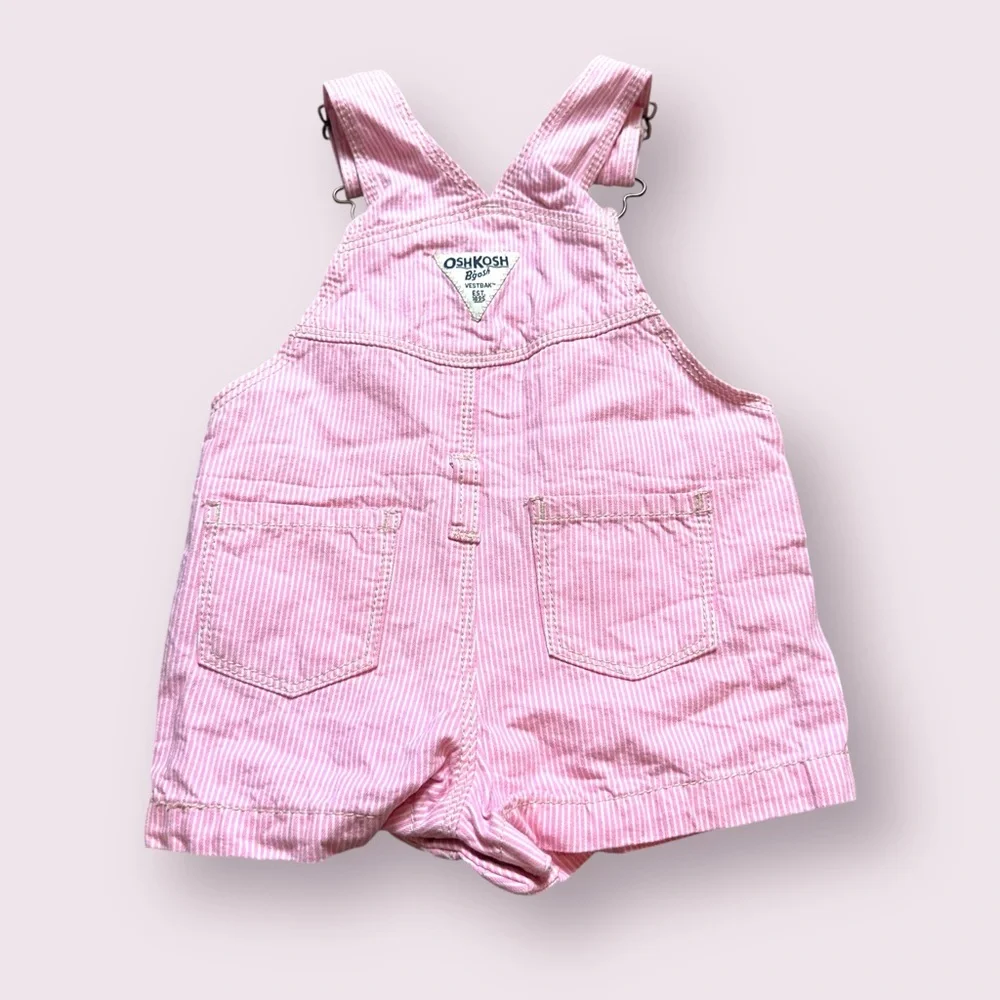 OshKosh B'gosh Pink And White Stripe Casual Overalls